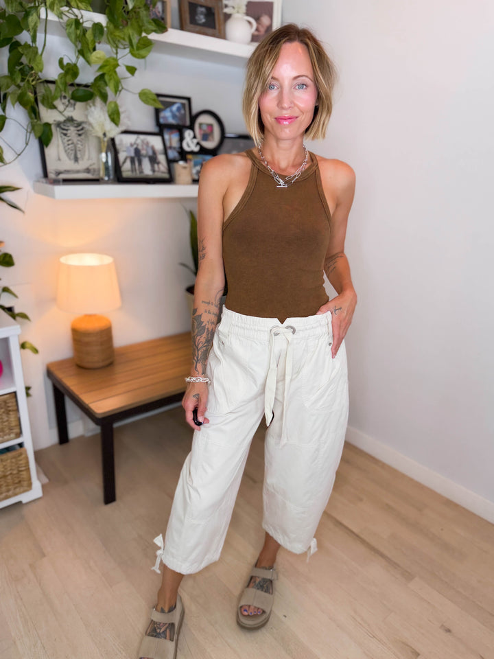 Noemi Mineral Washed Jogger Pant- BONE