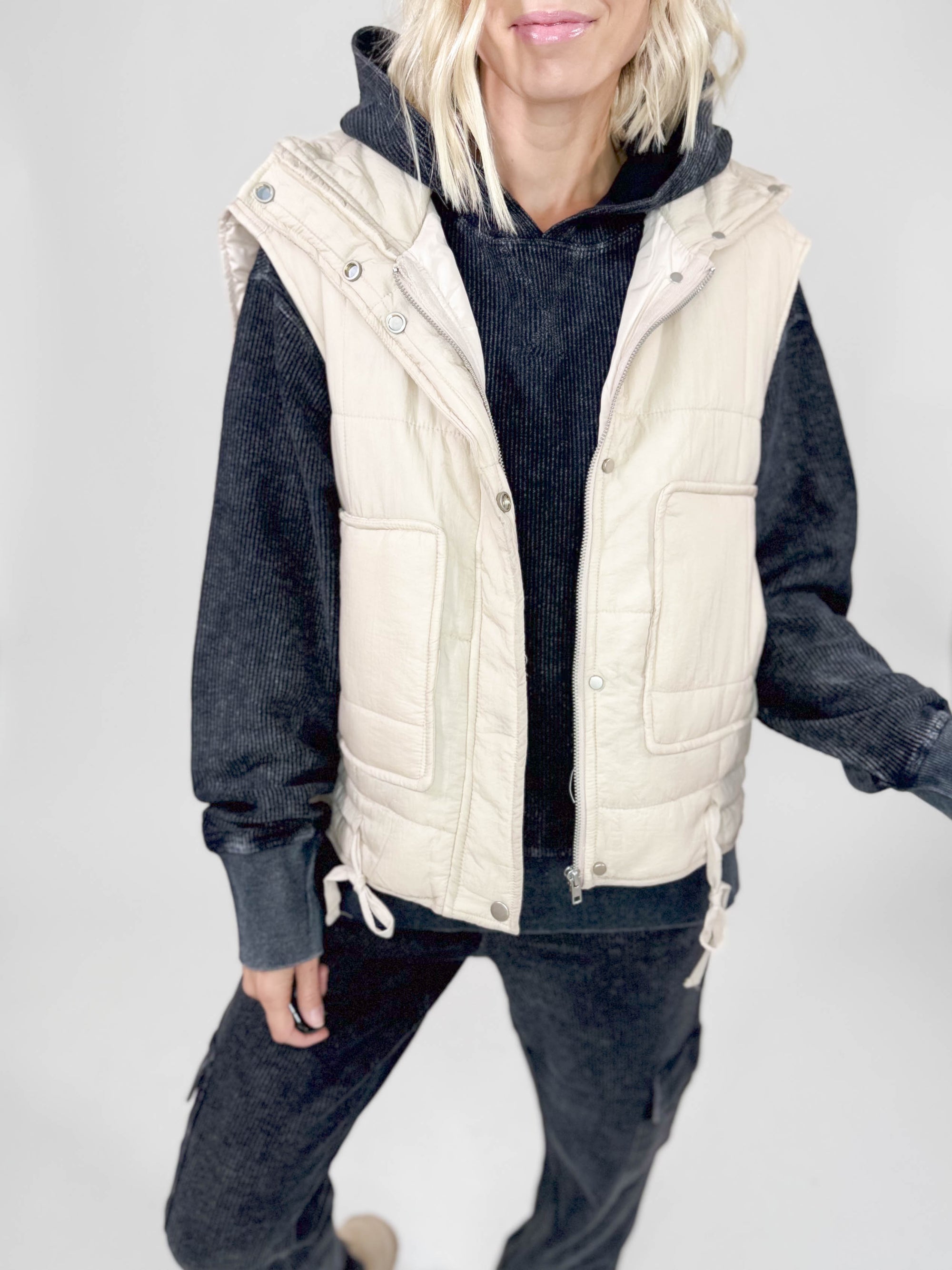 Autumn Mist Padded Vest- BONE