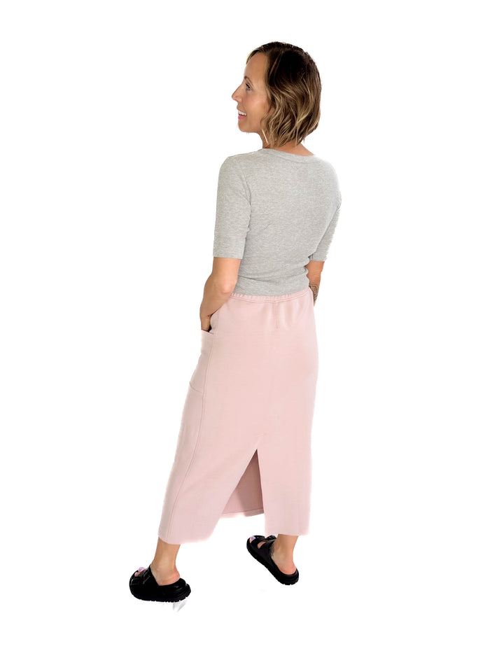 Breanne Scuba Midi Skirt- MAUVE-FINAL SALE