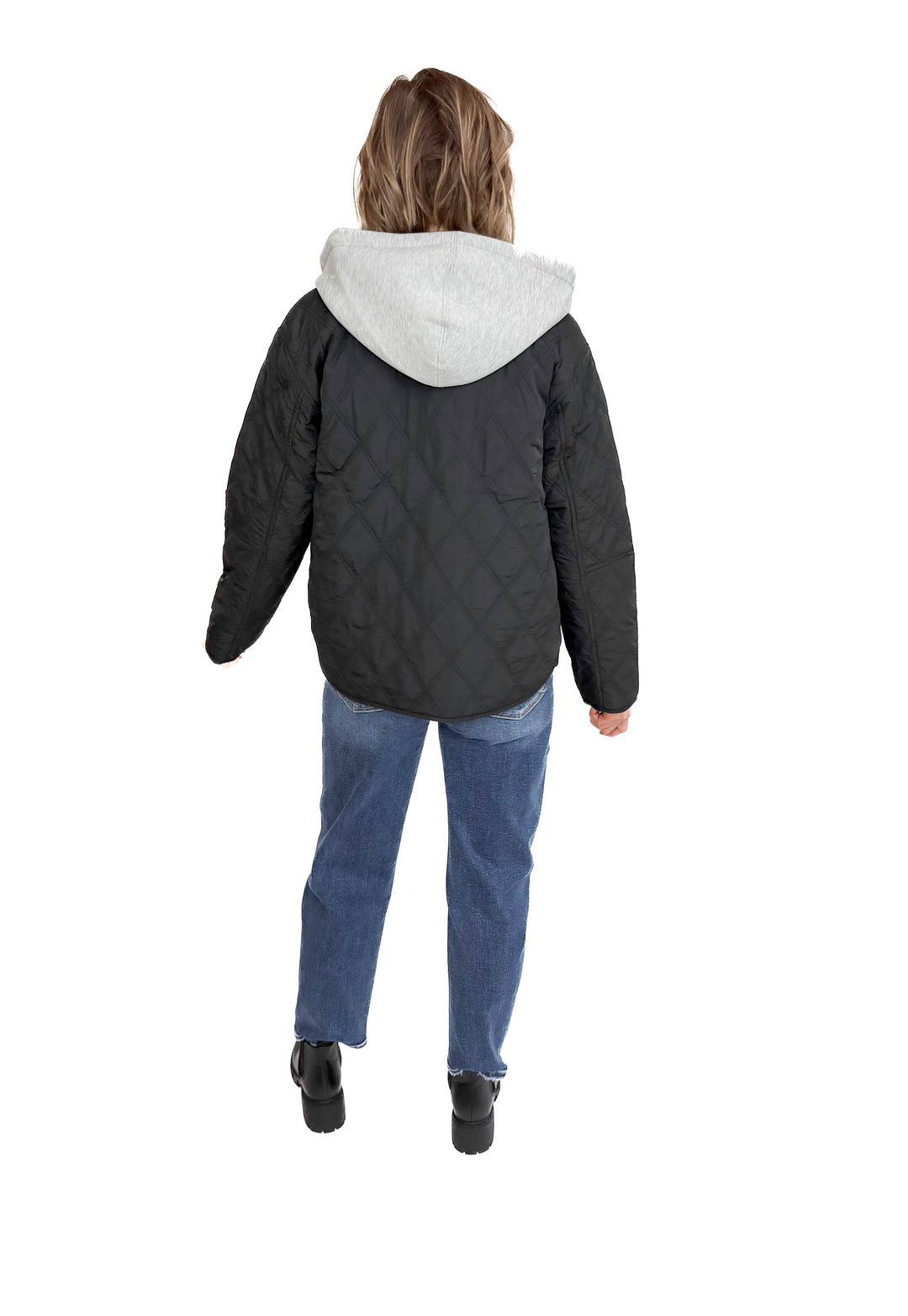 Only Risso Quilted Hoodie Jacket- BLACK