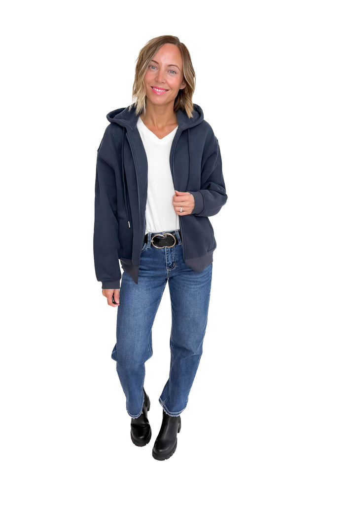 Baillie Premium Cloud Fleece Zip Hoodie- NAVY-FINAL SALE