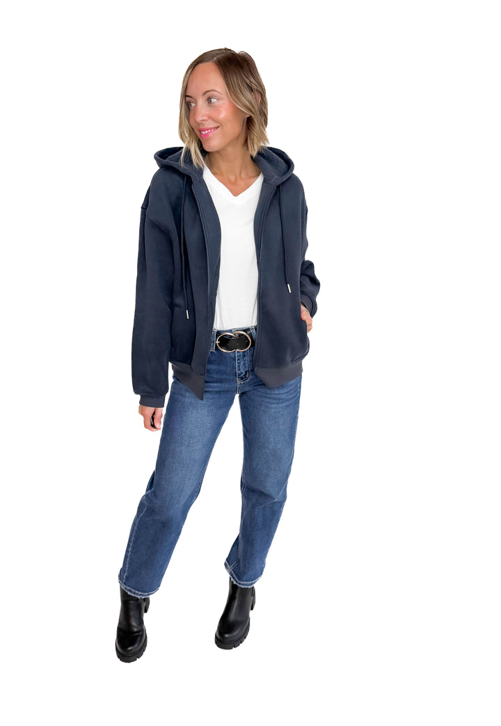 Baillie Premium Cloud Fleece Zip Hoodie- NAVY-FINAL SALE