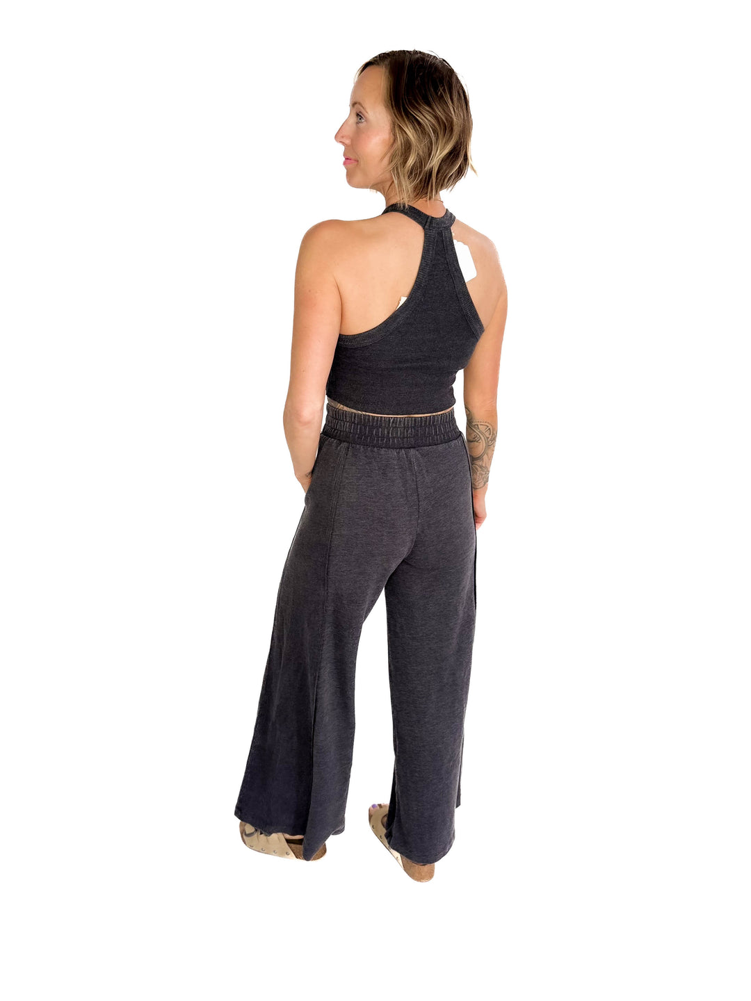 Evangeline Halter Set- CHARCOAL-FINAL SALE