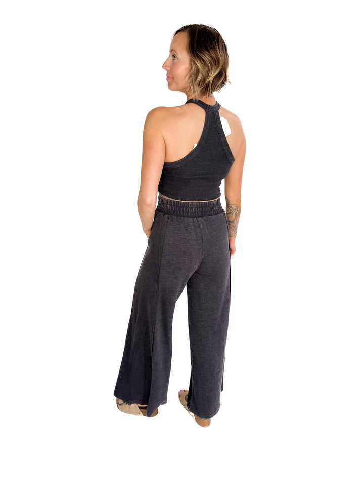 Evangeline Halter Set- CHARCOAL-FINAL SALE