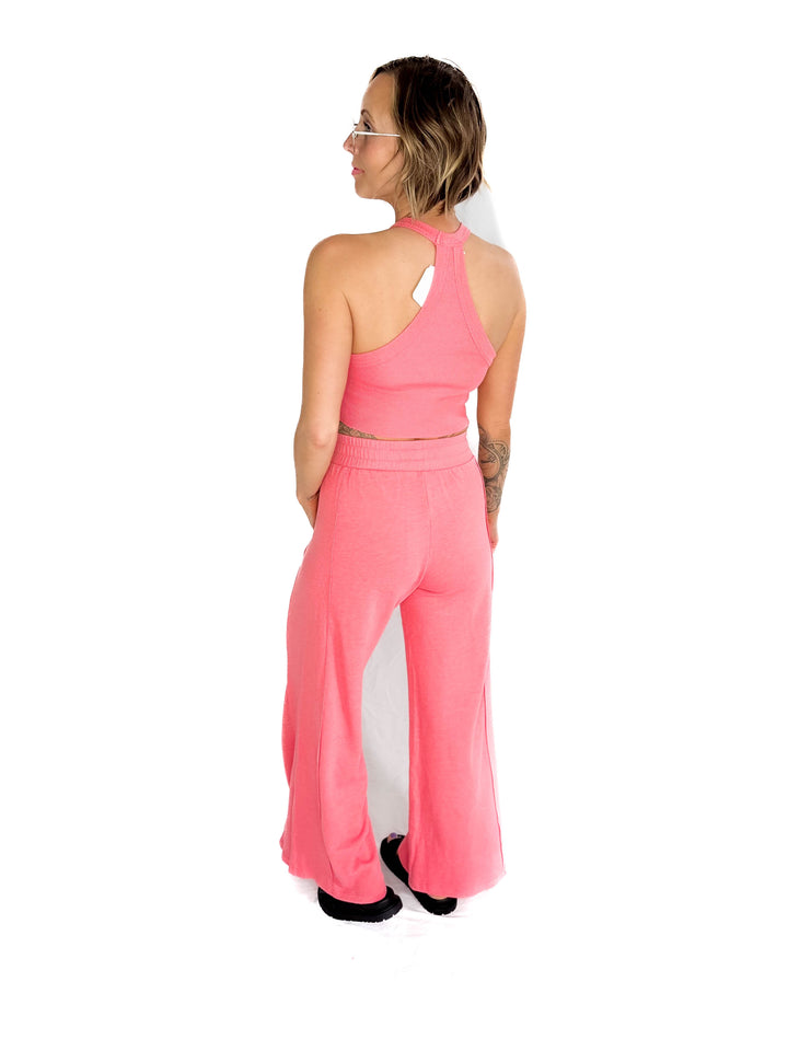 Evangeline Halter Set- BUBBLE PINK-FINAL SALE