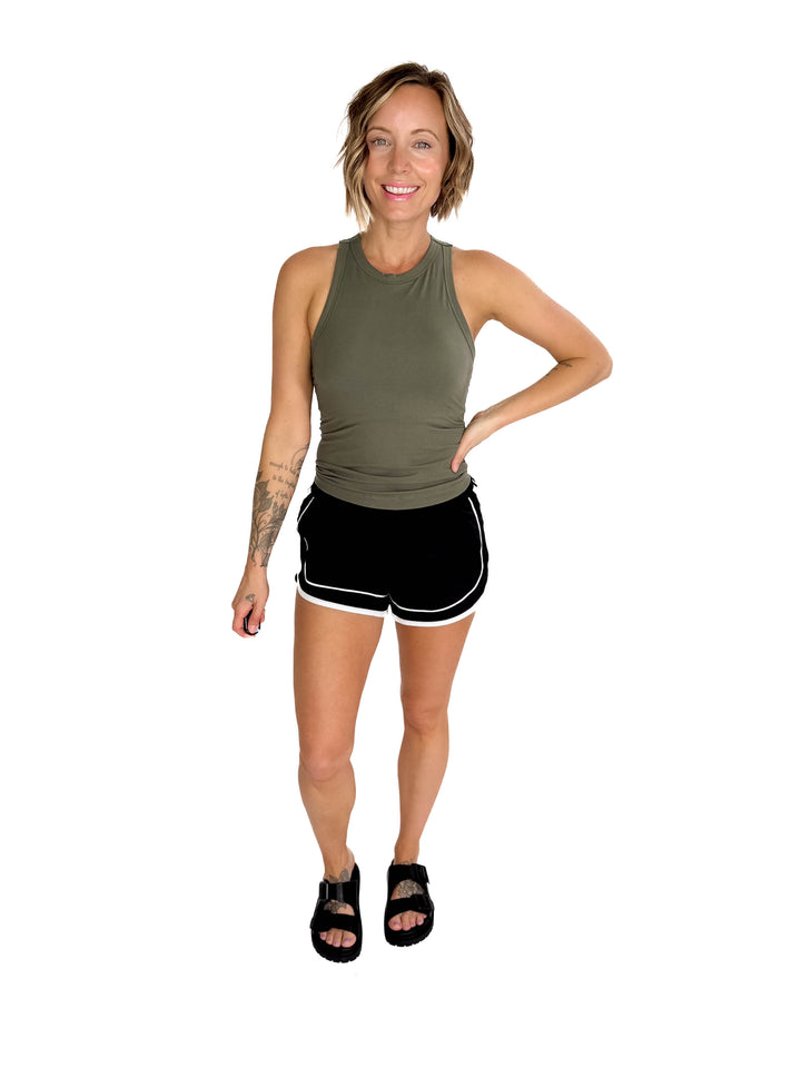 Only The Best Racerback Butter Tank- GREY SAGE-FINAL SALE