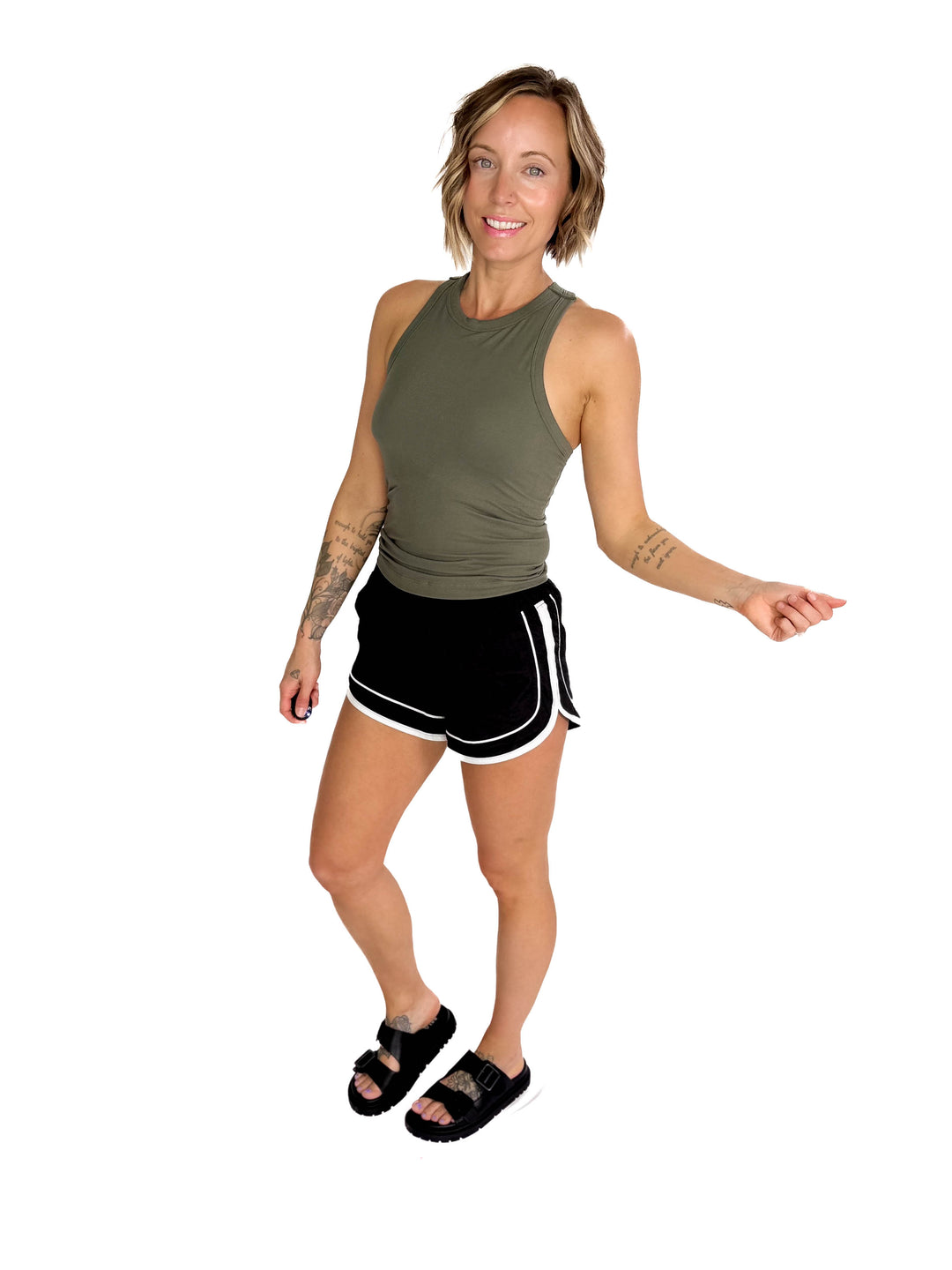 Only The Best Racerback Butter Tank- GREY SAGE-FINAL SALE