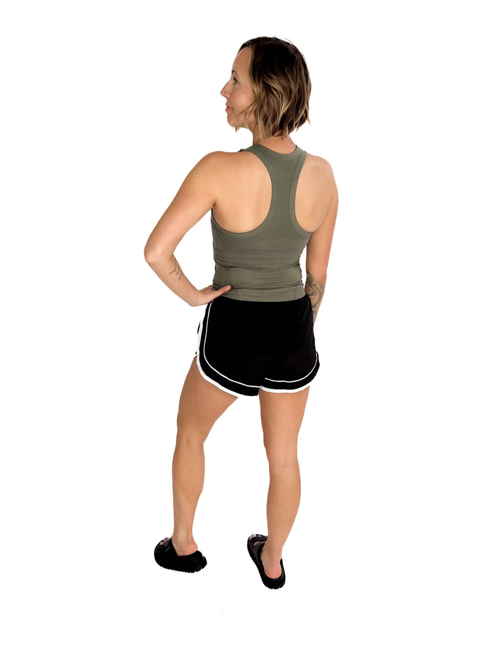 Only The Best Racerback Butter Tank- GREY SAGE-FINAL SALE