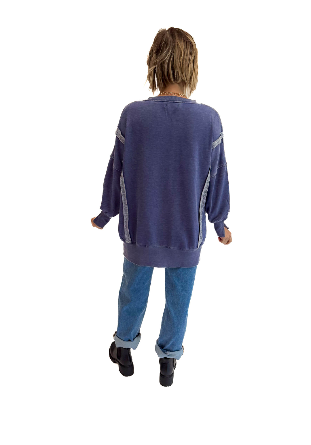 The Comfy Cut Sweatshirt- BLUE