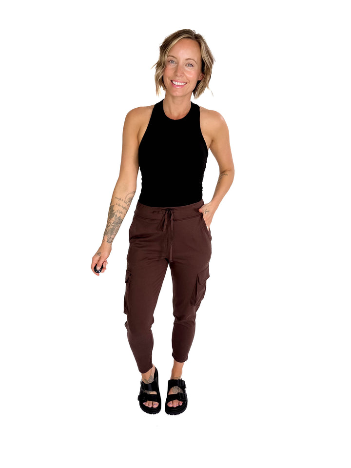 Mono B Bevin Butter Slim Fit Cargo Jogger- ESPRESSO