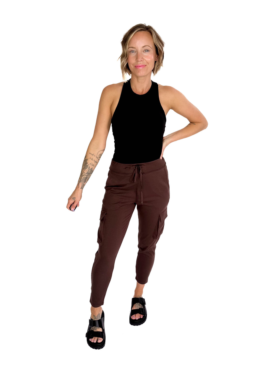 Mono B Bevin Butter Slim Fit Cargo Jogger- ESPRESSO
