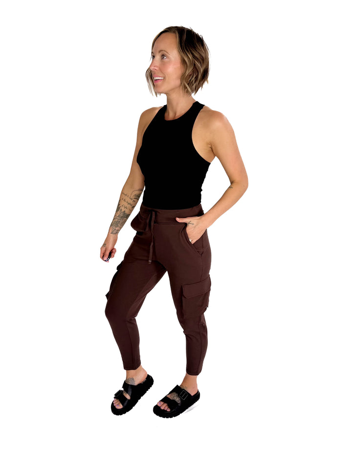 Mono B Bevin Butter Slim Fit Cargo Jogger- ESPRESSO
