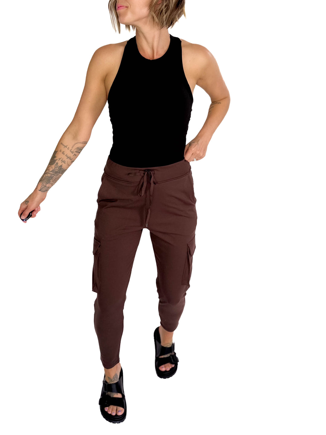 Mono B Bevin Butter Slim Fit Cargo Jogger- ESPRESSO