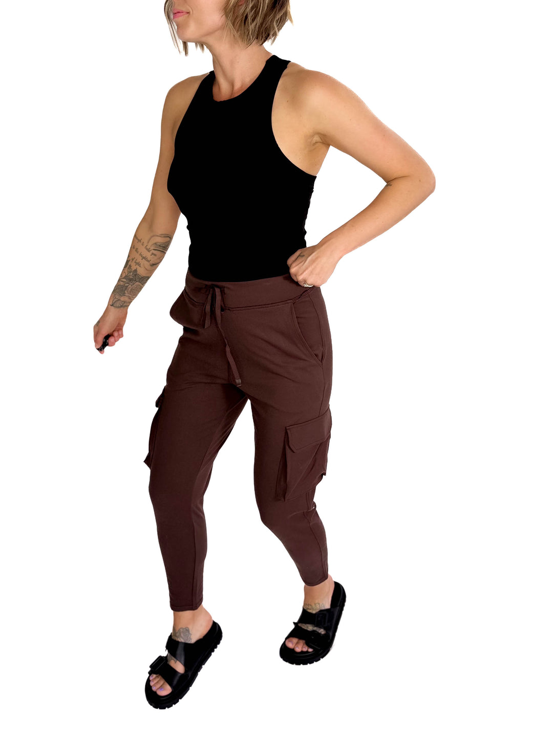 Mono B Bevin Butter Slim Fit Cargo Jogger- ESPRESSO