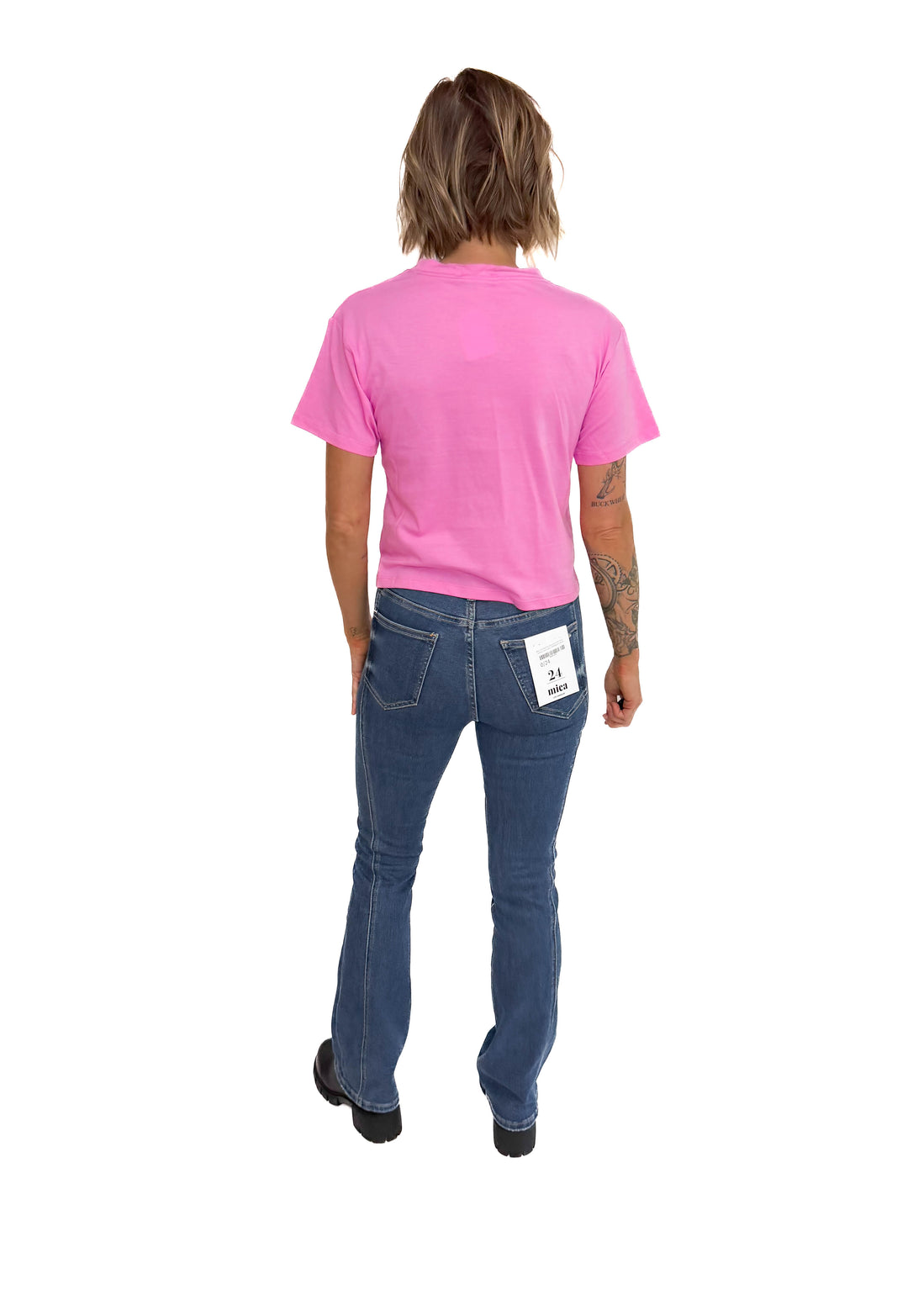 Nova Crew Neck Cropped T-Shirt- CANDY PINK