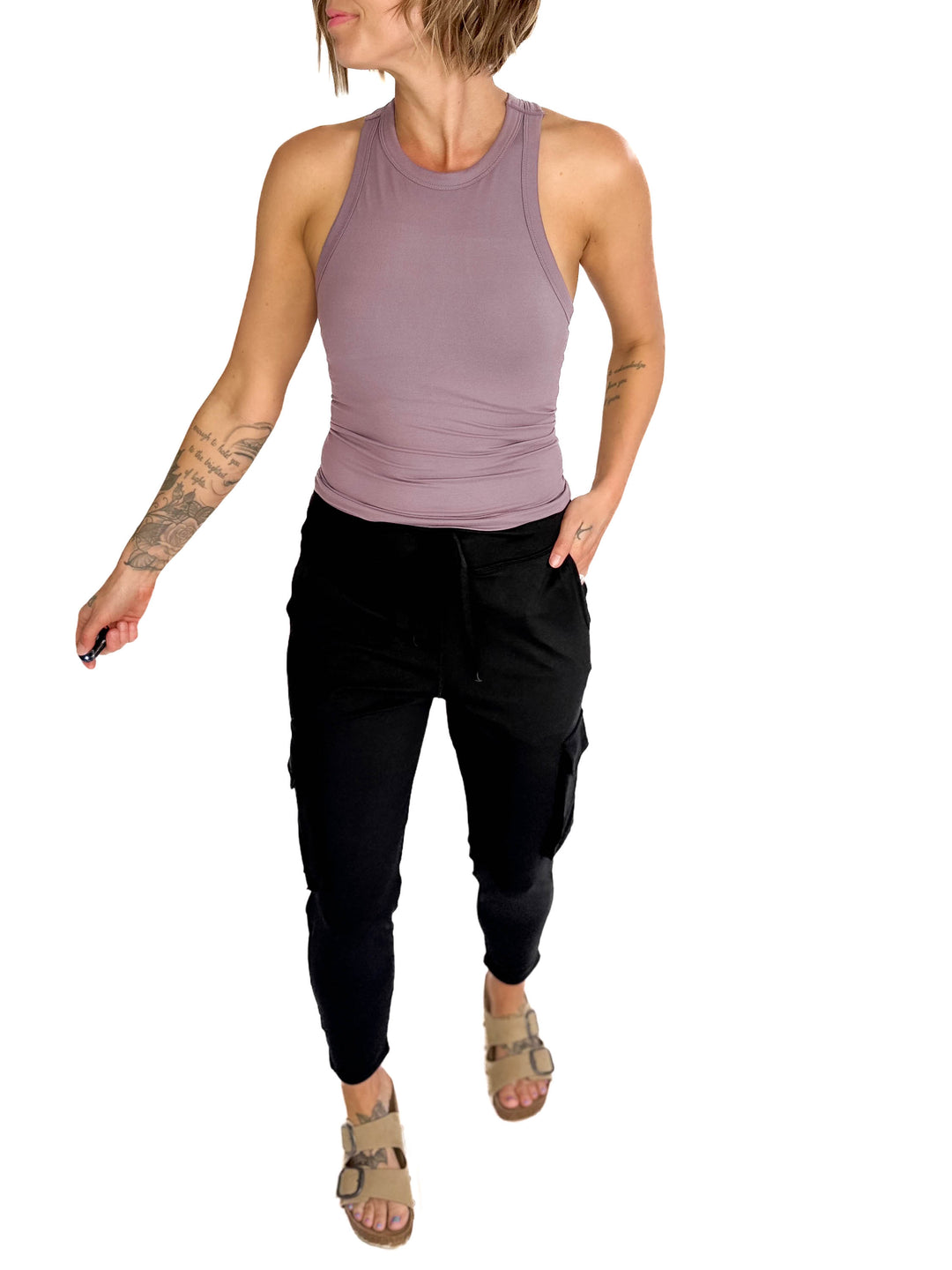 Mono B Bevin Butter Slim Fit Cargo Jogger- BLACK
