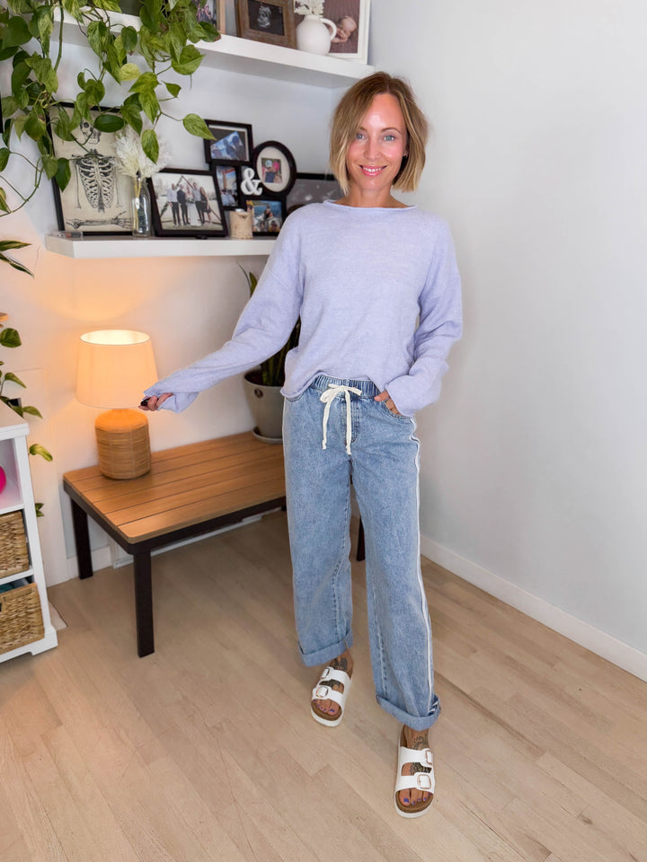 Lo Knit Sweater- BLUEBERRY-FINAL SALE