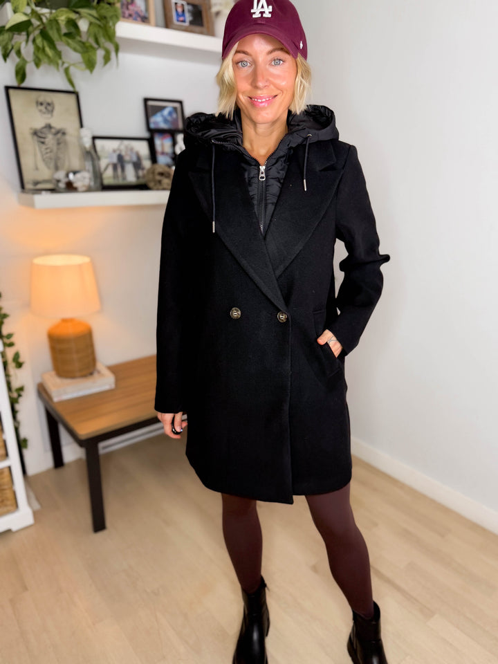 Vero Moda Grace Twofer Coat- BLACK