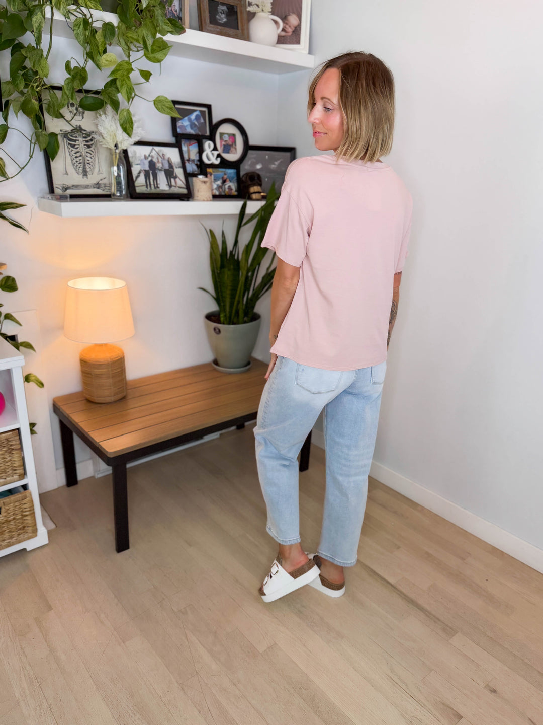 Prairie Sky Oversized Cotton T-Shirt- DUSTY PINK