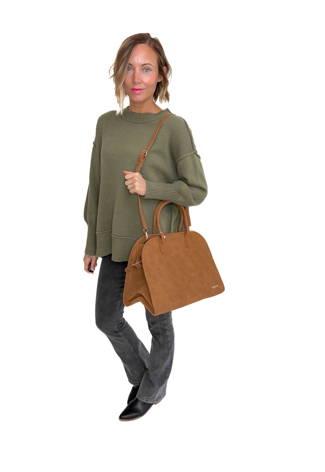 Nirvana Nubuck Tote- CAMEL
