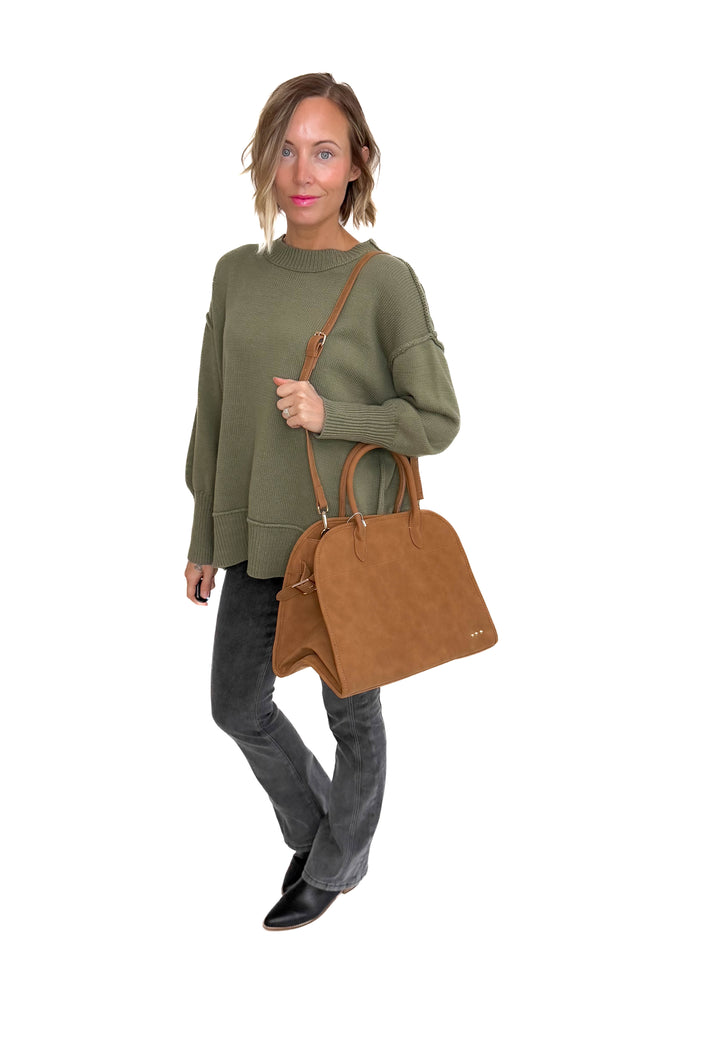Nirvana Nubuck Tote- CAMEL