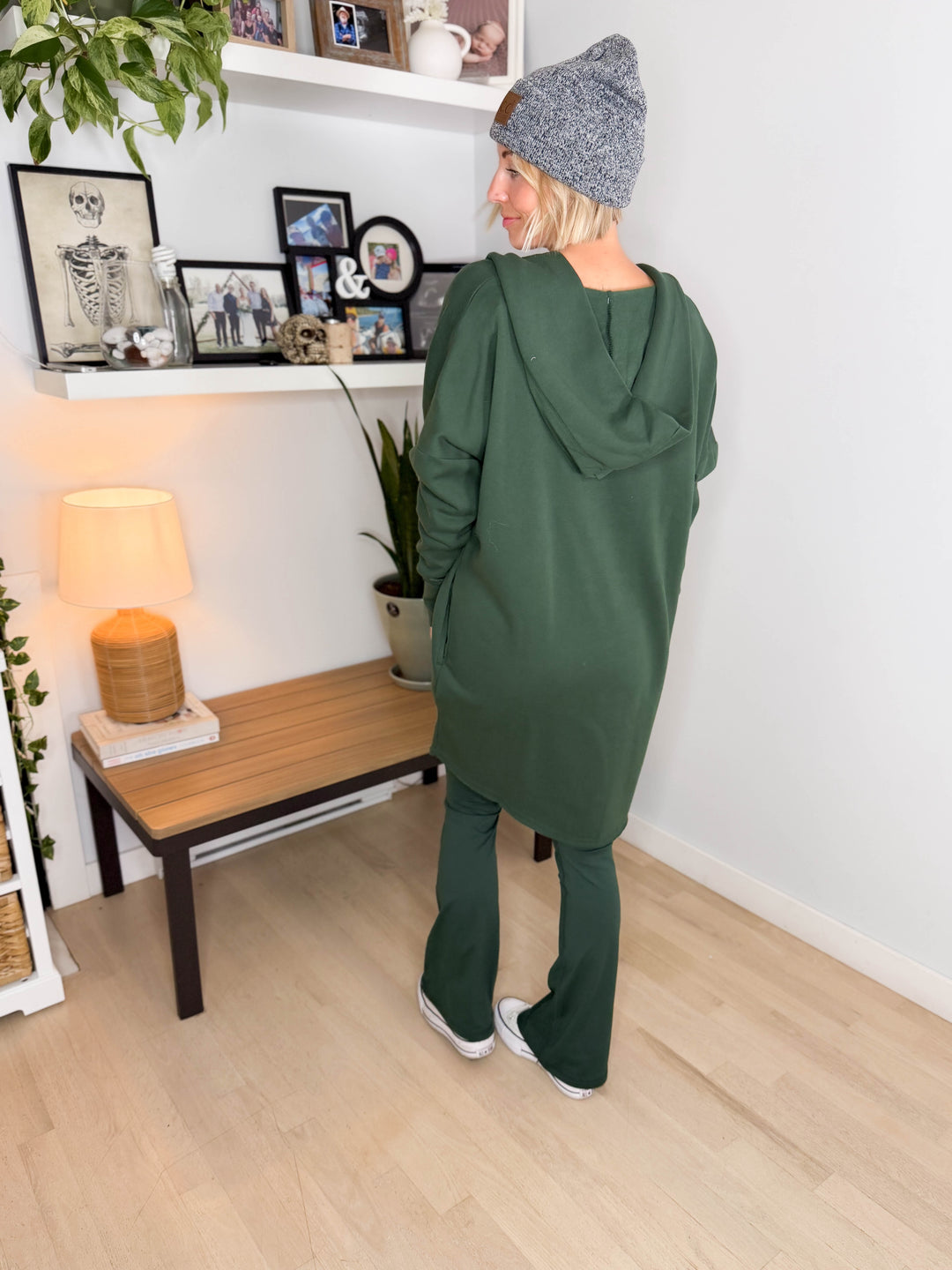 MONO B Whistler Longline Hoodie Cardigan- SYCAMORE