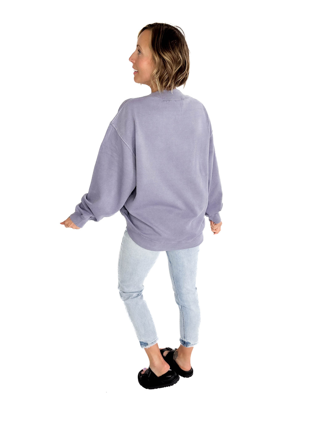 Nantucket Salt Wash Mock-Neck Pullover- OCEAN
