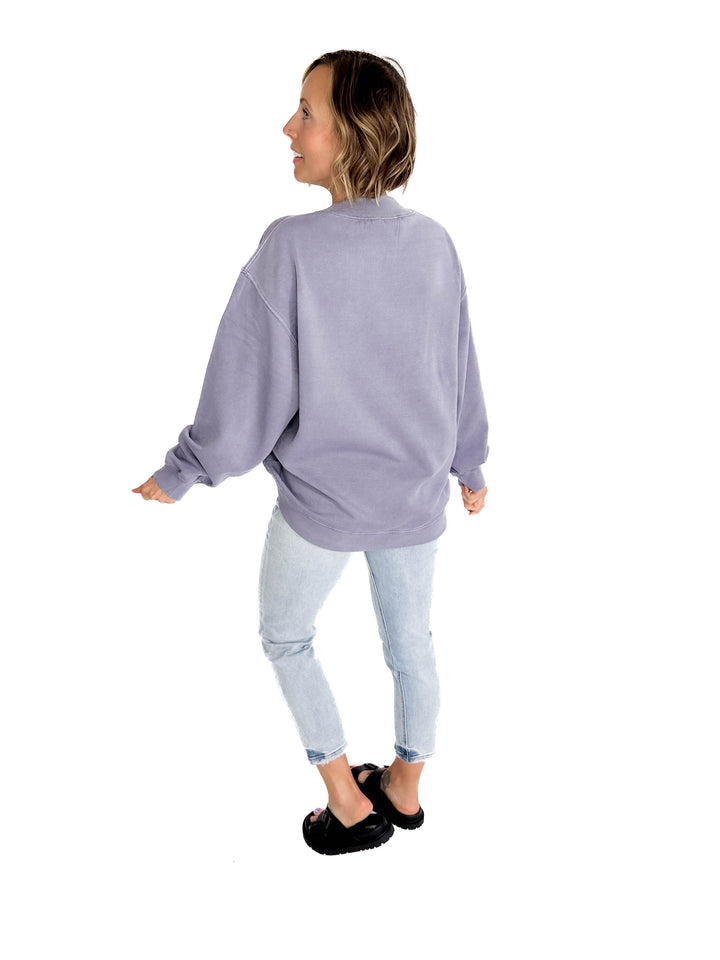 Nantucket Salt Wash Mock-Neck Pullover- OCEAN