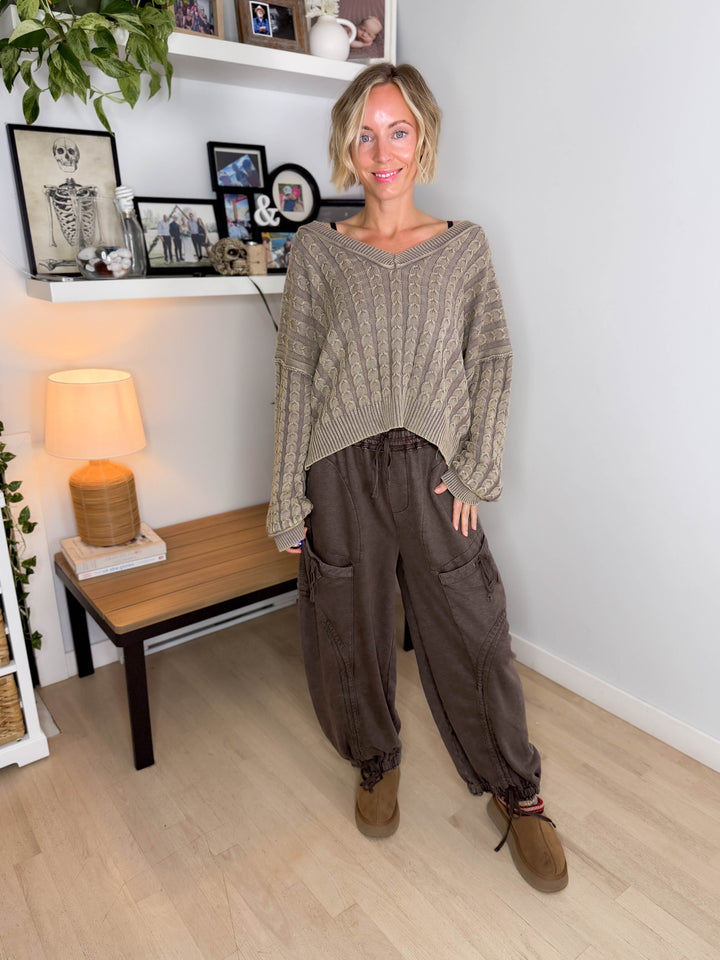 Pebble Cinch Jogger- COFFEE BEAN