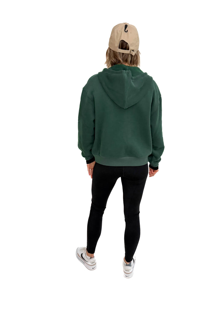 Baillie Premium Cloud Fleece Zip Hoodie- DARK GREEN-FINAL SALE