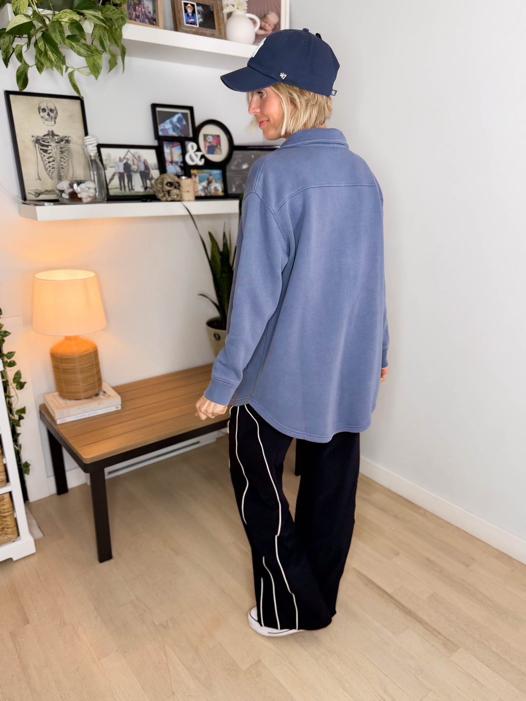 MONO B Valerie Snap on Shacket- OCEAN