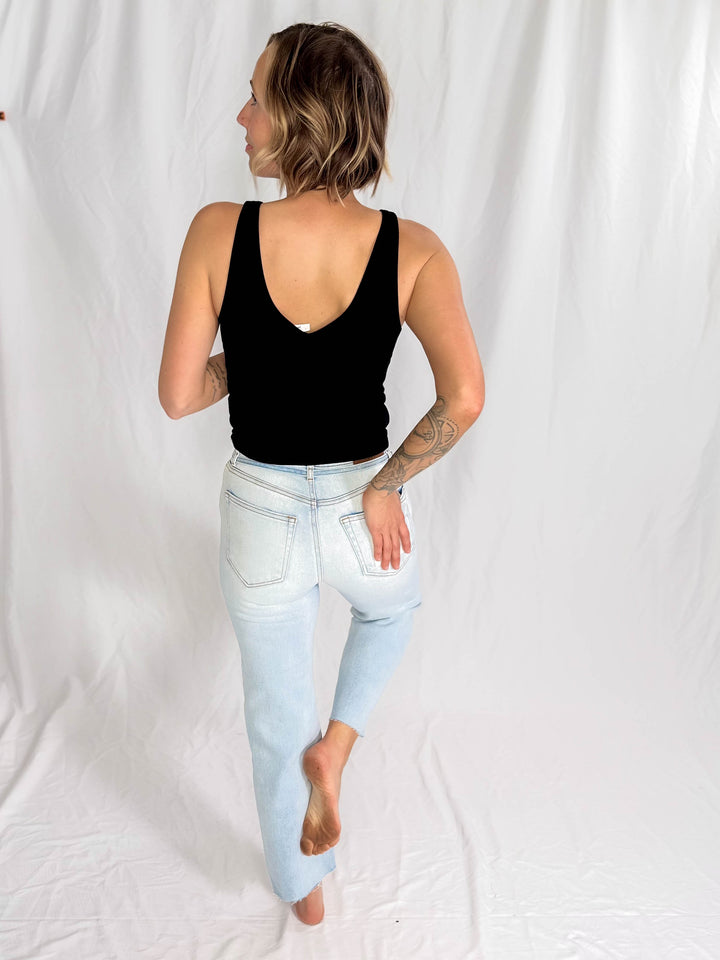 HIDDEN Ella High Rise Straight Leg Tie Waist Jean- LIGHT-FINAL SALE