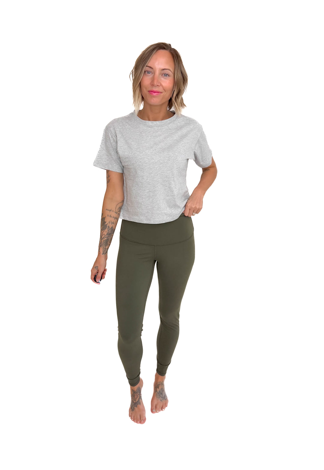 Mode Align High Rise Leggings- ARMY GREEN