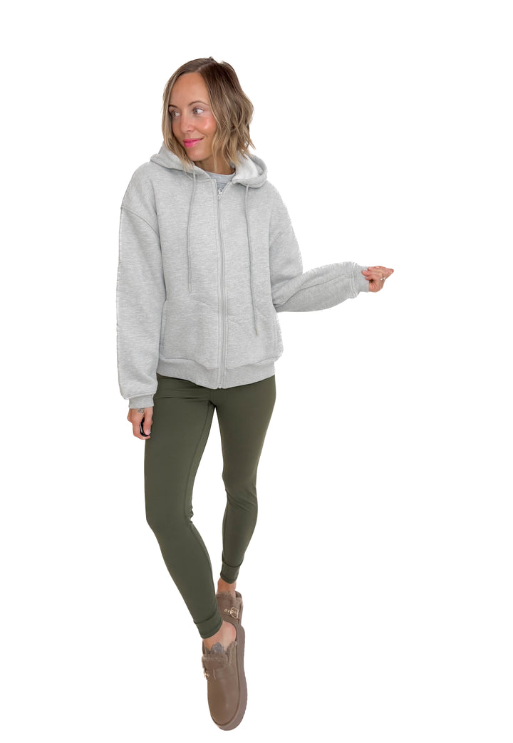 Baillie Premium Cloud Fleece Zip Hoodie- GREY-FINAL SALE