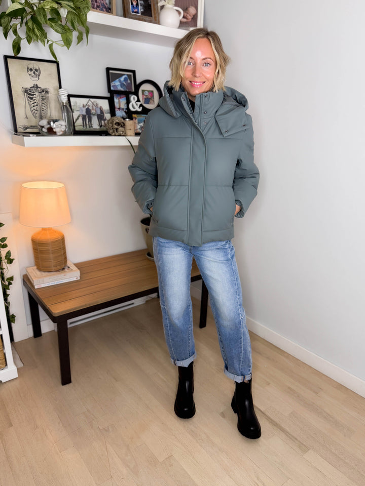 Only Agnes Water Repellent Puffer Jacket- BALSAM GREEN