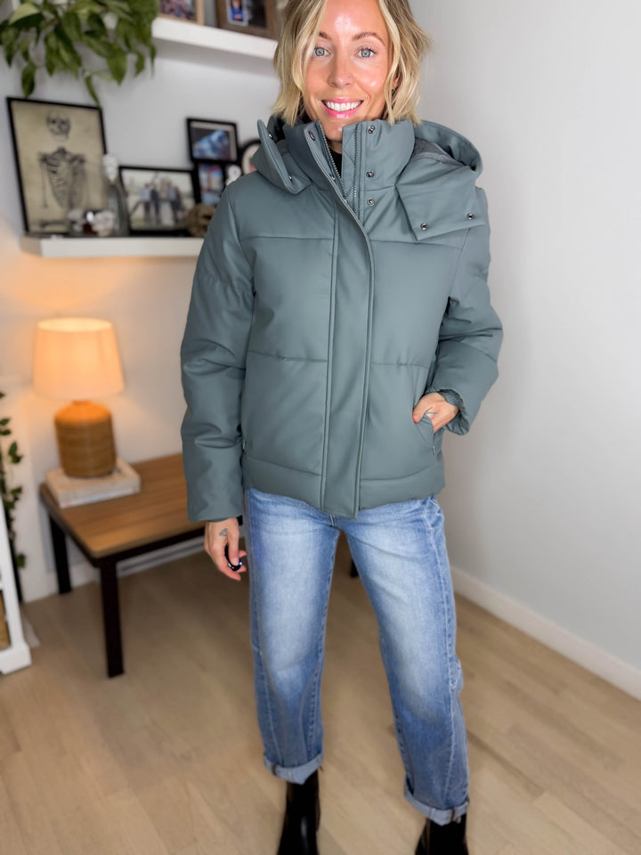 Only Agnes Water Repellent Puffer Jacket- BALSAM GREEN