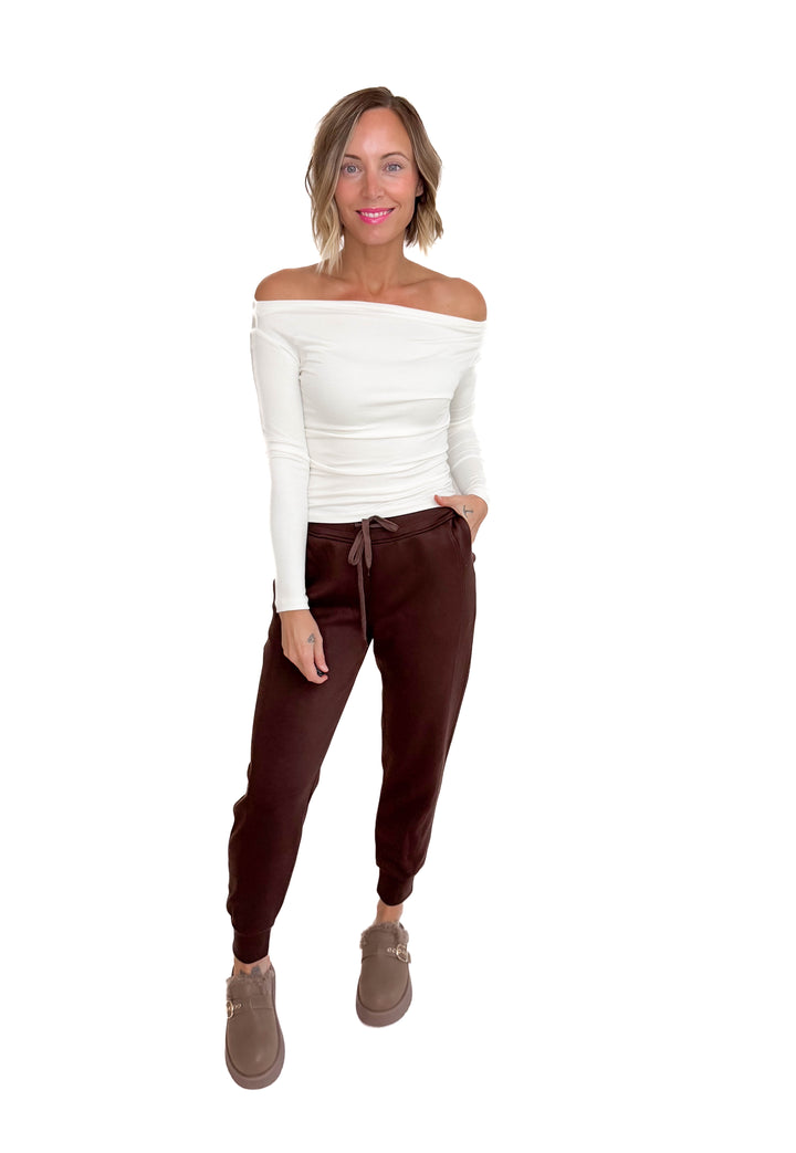 Christie Soft Scuba Joggers- COFFEE