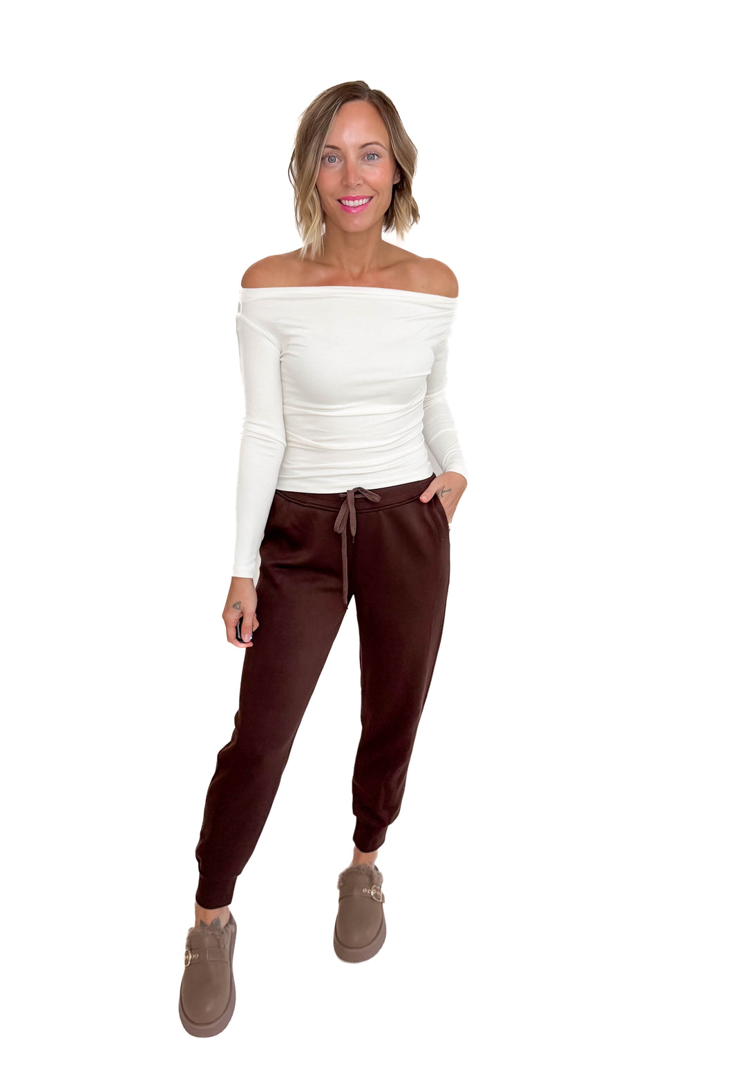 Christie Soft Scuba Joggers- COFFEE