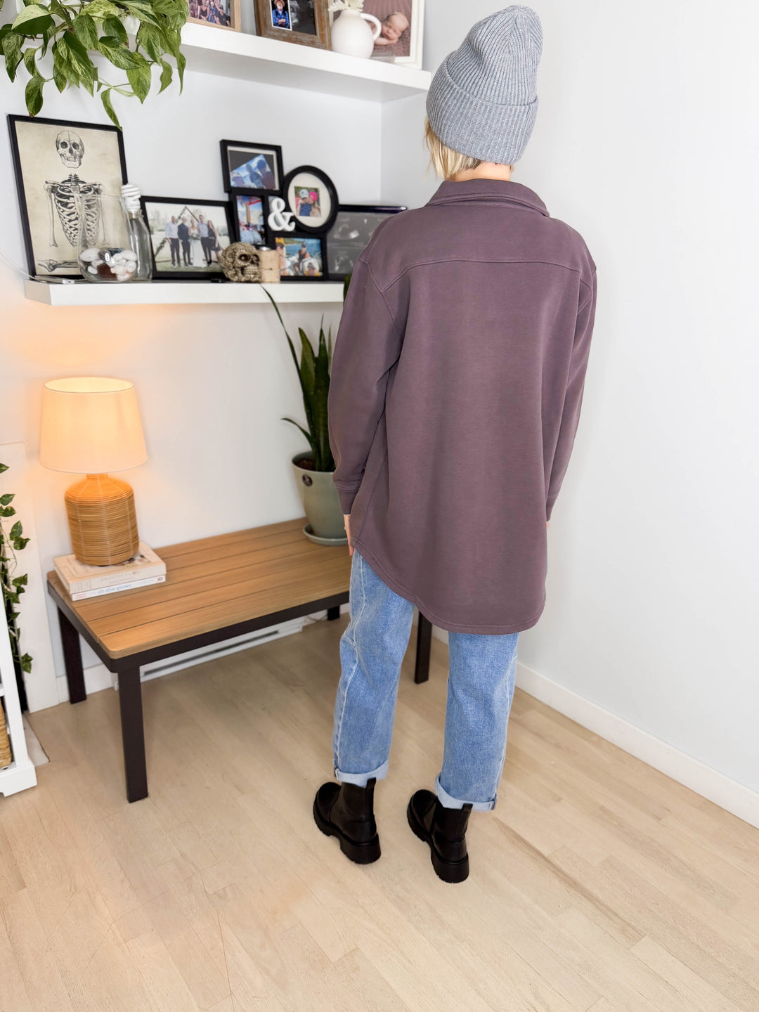 MONO B Valerie Snap on Shacket- COFFEE