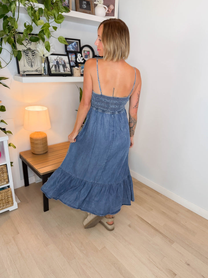 Coco Bay Tencel Smocked Midi Dress