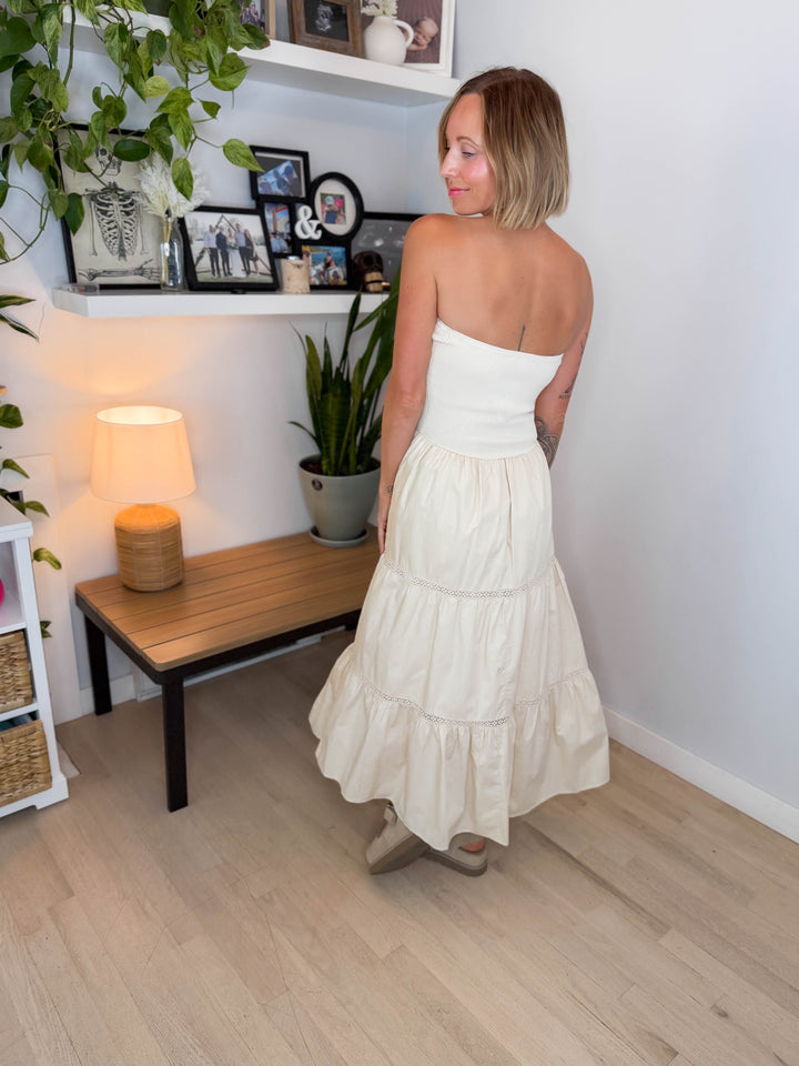 Coconut Cove Strapless Dress- NATURAL