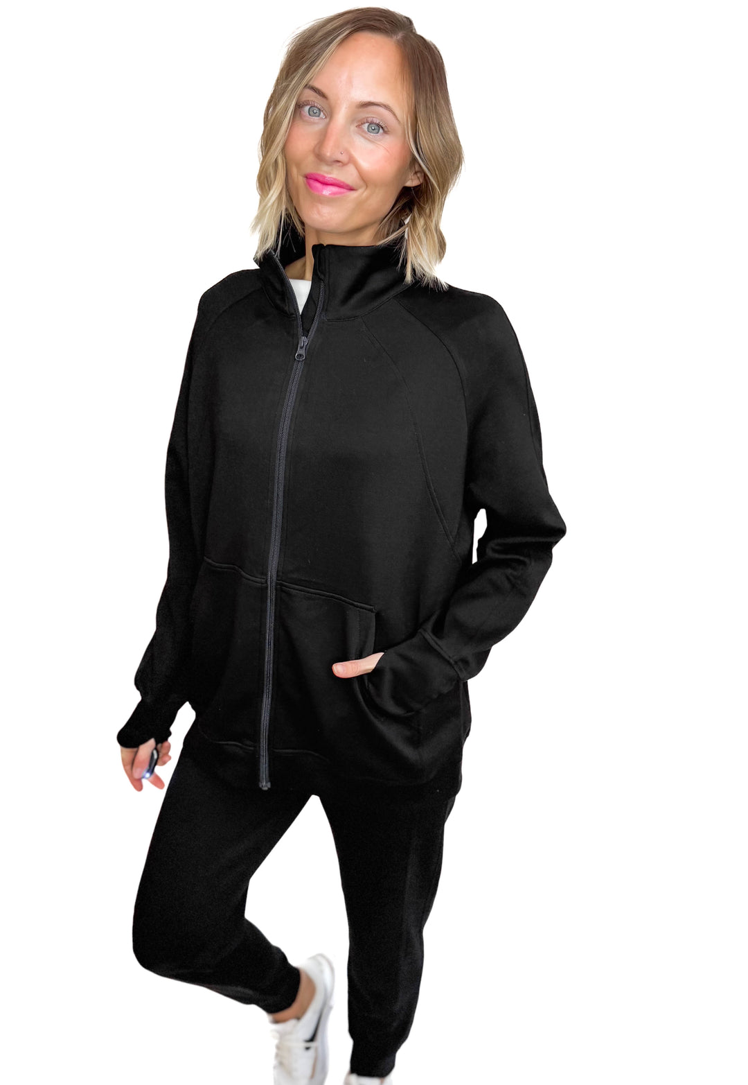 Christie Soft Scuba Full Zip- BLACK
