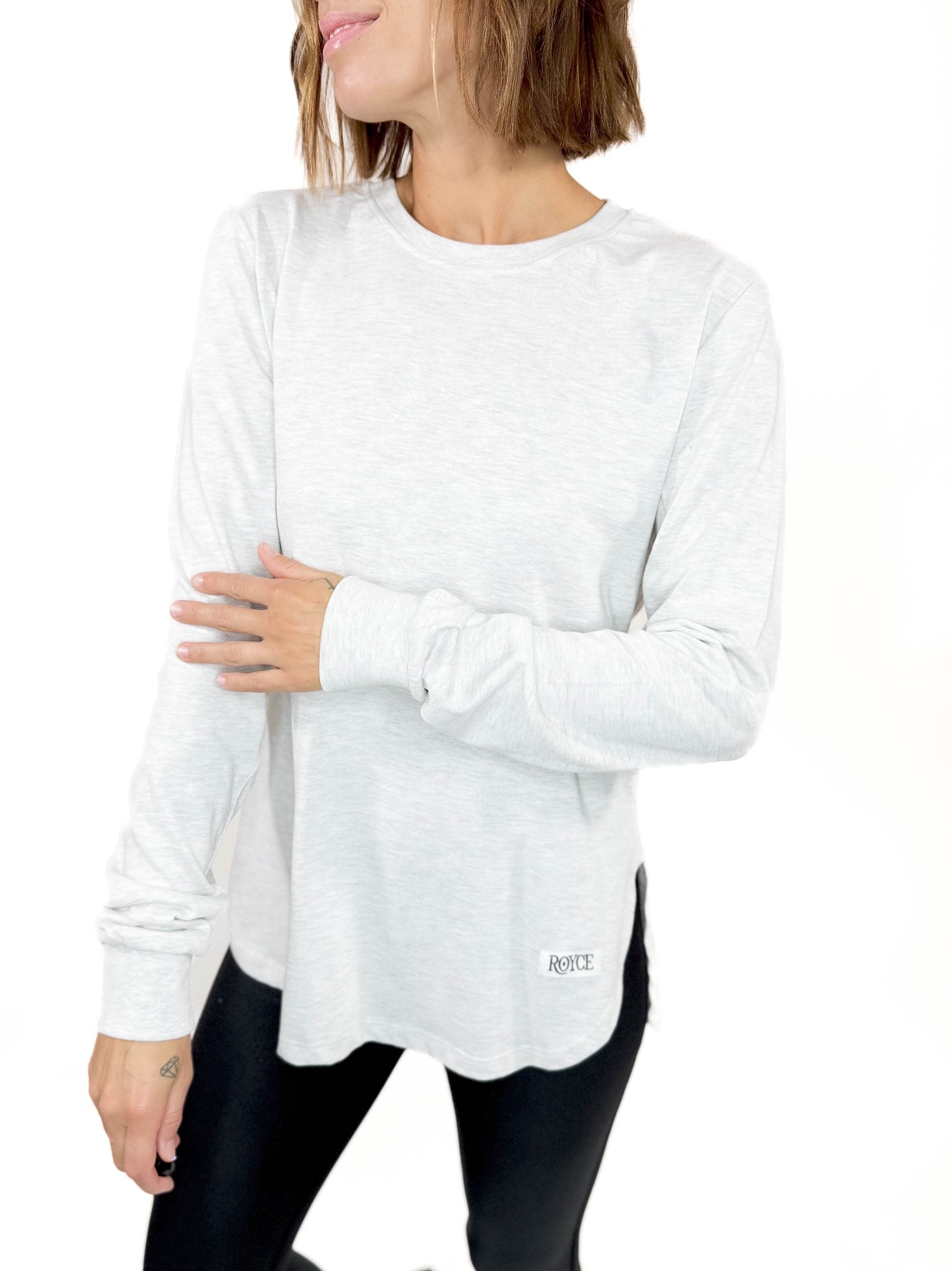 Norman Crewneck Long Sleeve- HTHR GREY