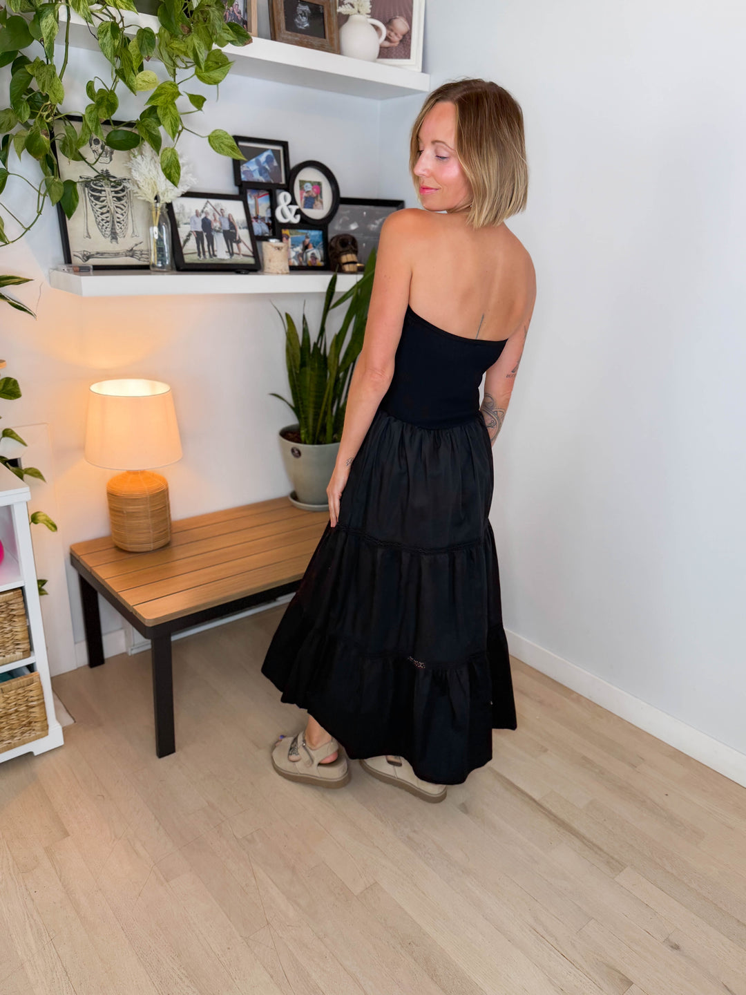 Coconut Cove Strapless Dress- BLACK