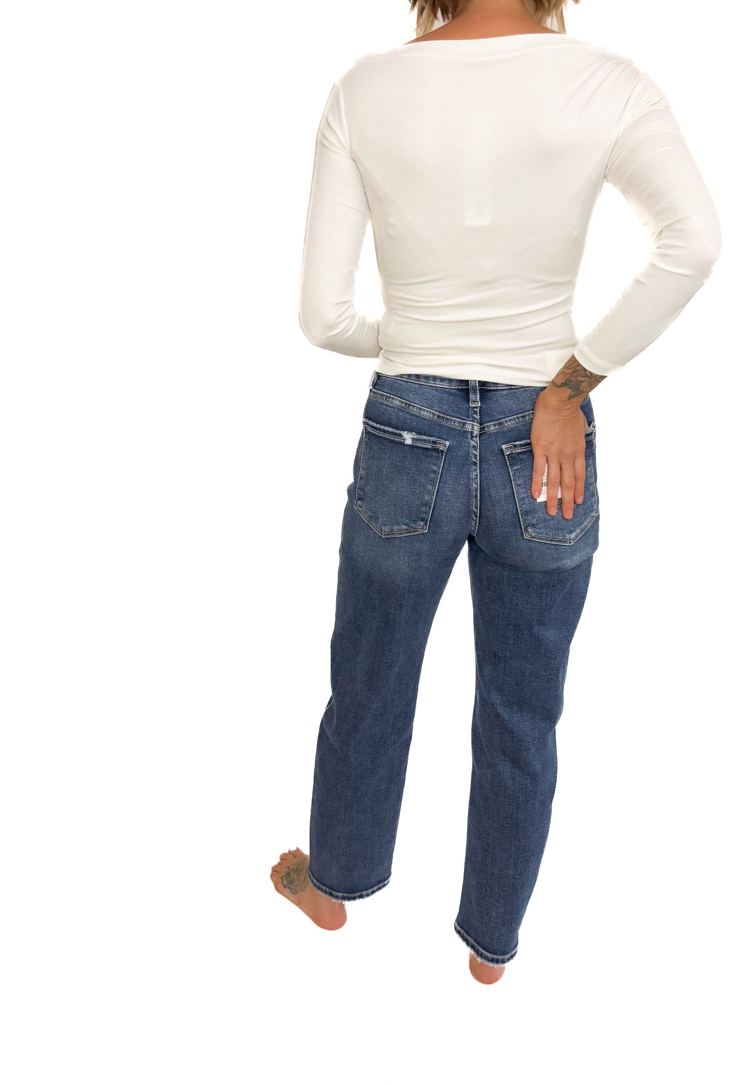 Lovervet Brooklyn High Rise Barrel Jeans- MEDIUM WASH