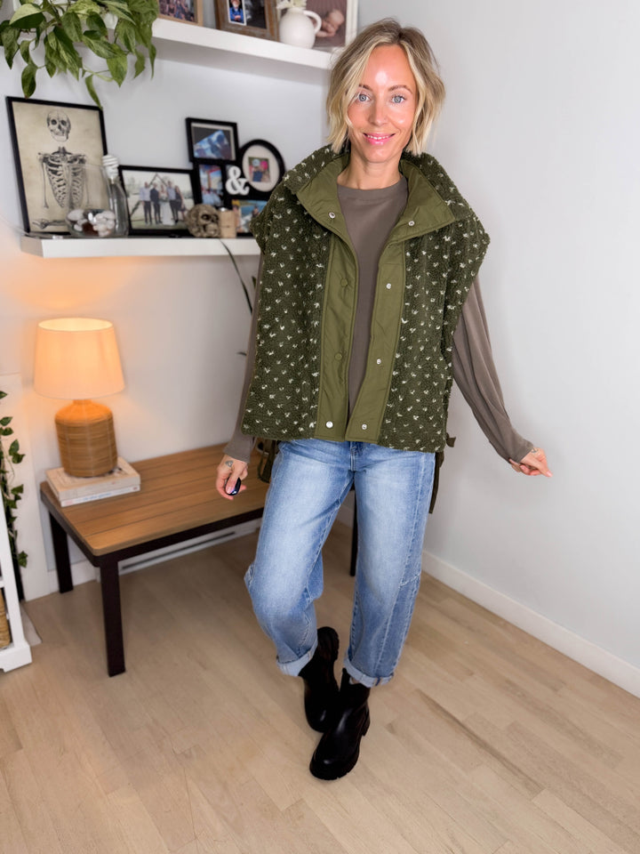 Mossy Creek Sherpa Vest- DARK OLIVE