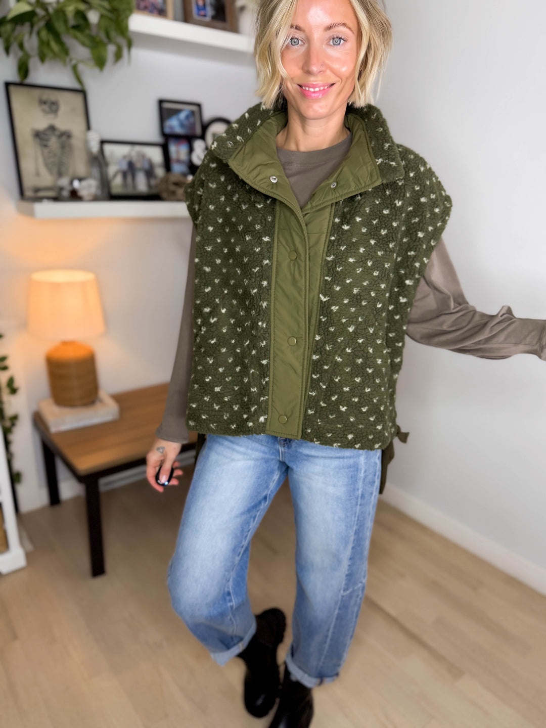 Mossy Creek Sherpa Vest- DARK OLIVE