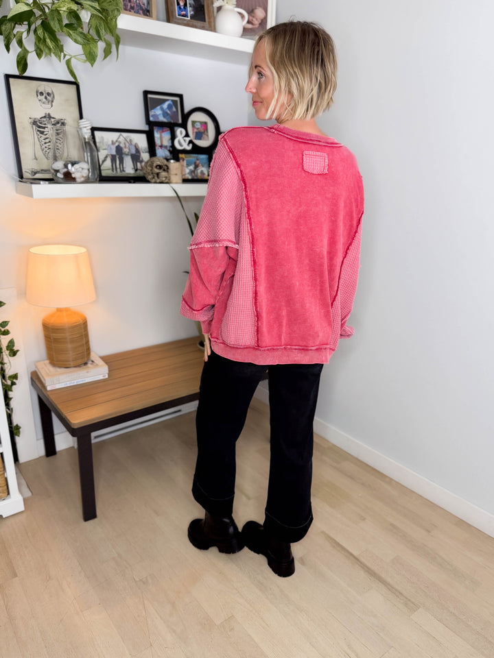 Farrah Thermal Long Sleeve- RED