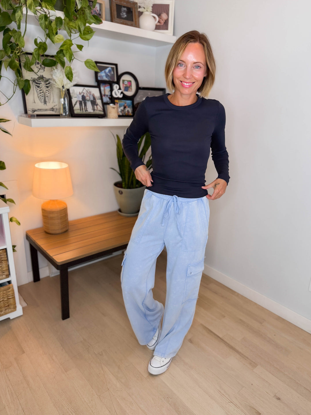 Scottie Snow Washed Cargo Pant- PERIWINKLE