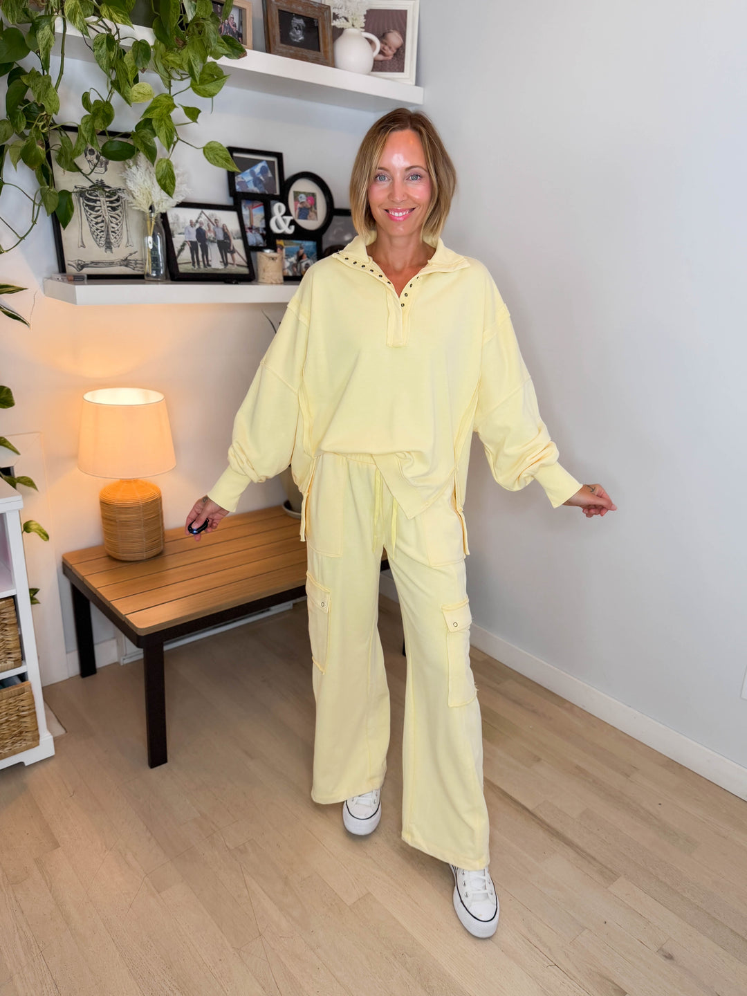 Scottie Snow Washed Cargo Pant- BUTTERCREAM